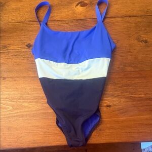 Athleta women’s Blue and White One Piece Swimsuit